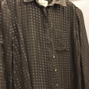 Anthropologie Shimmery Collared Shirt